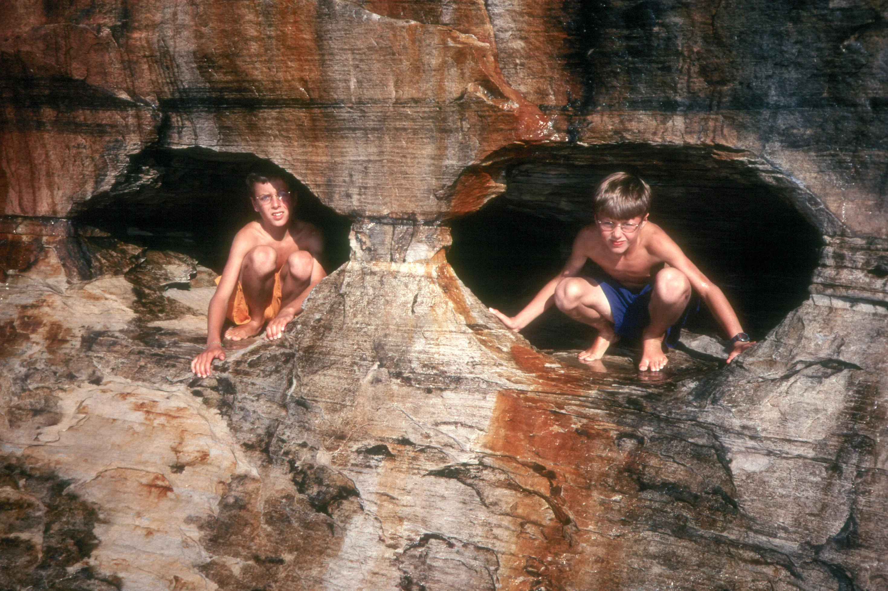 Boys in cliff dwelling