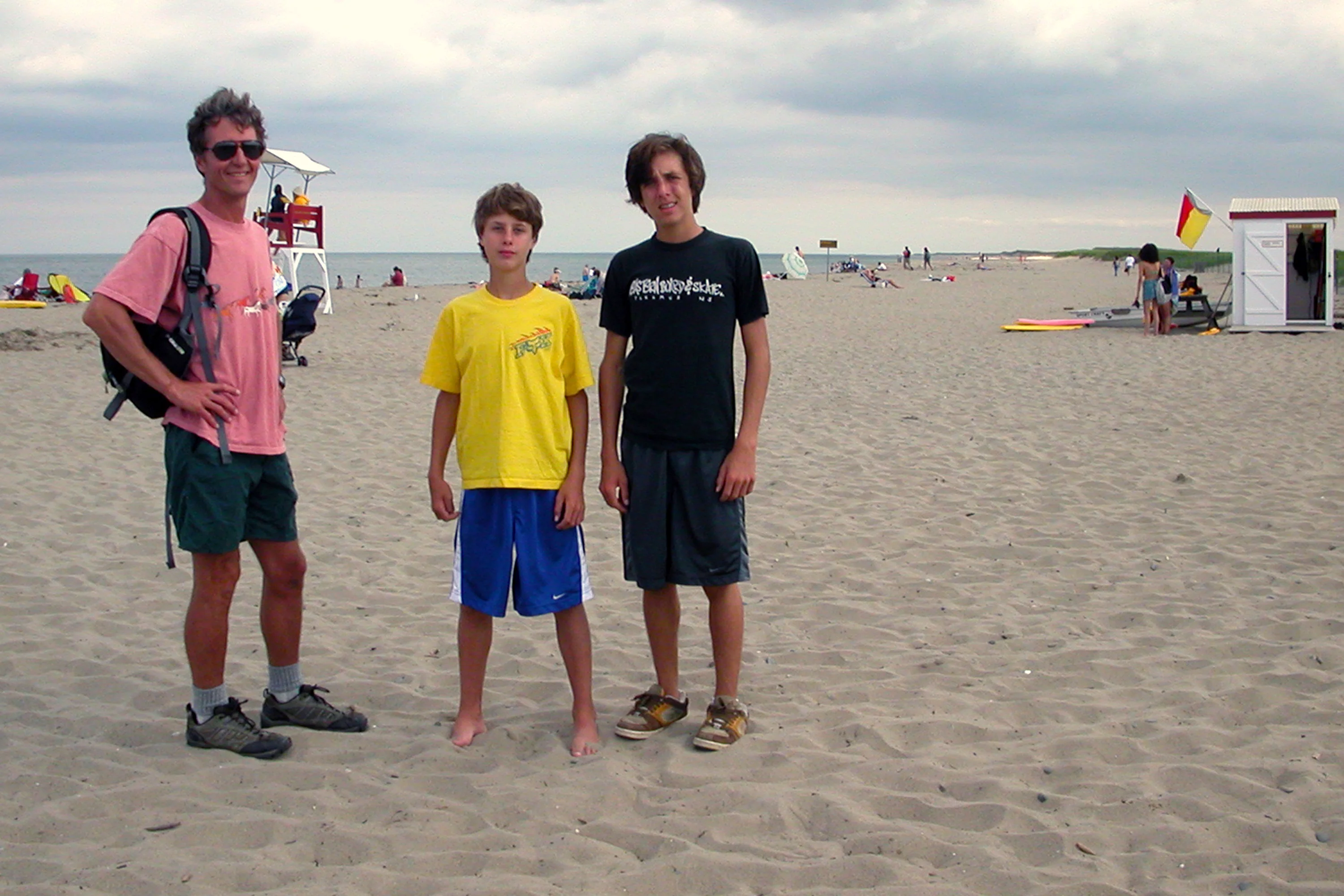 Herb and boys on Kelley's Beach