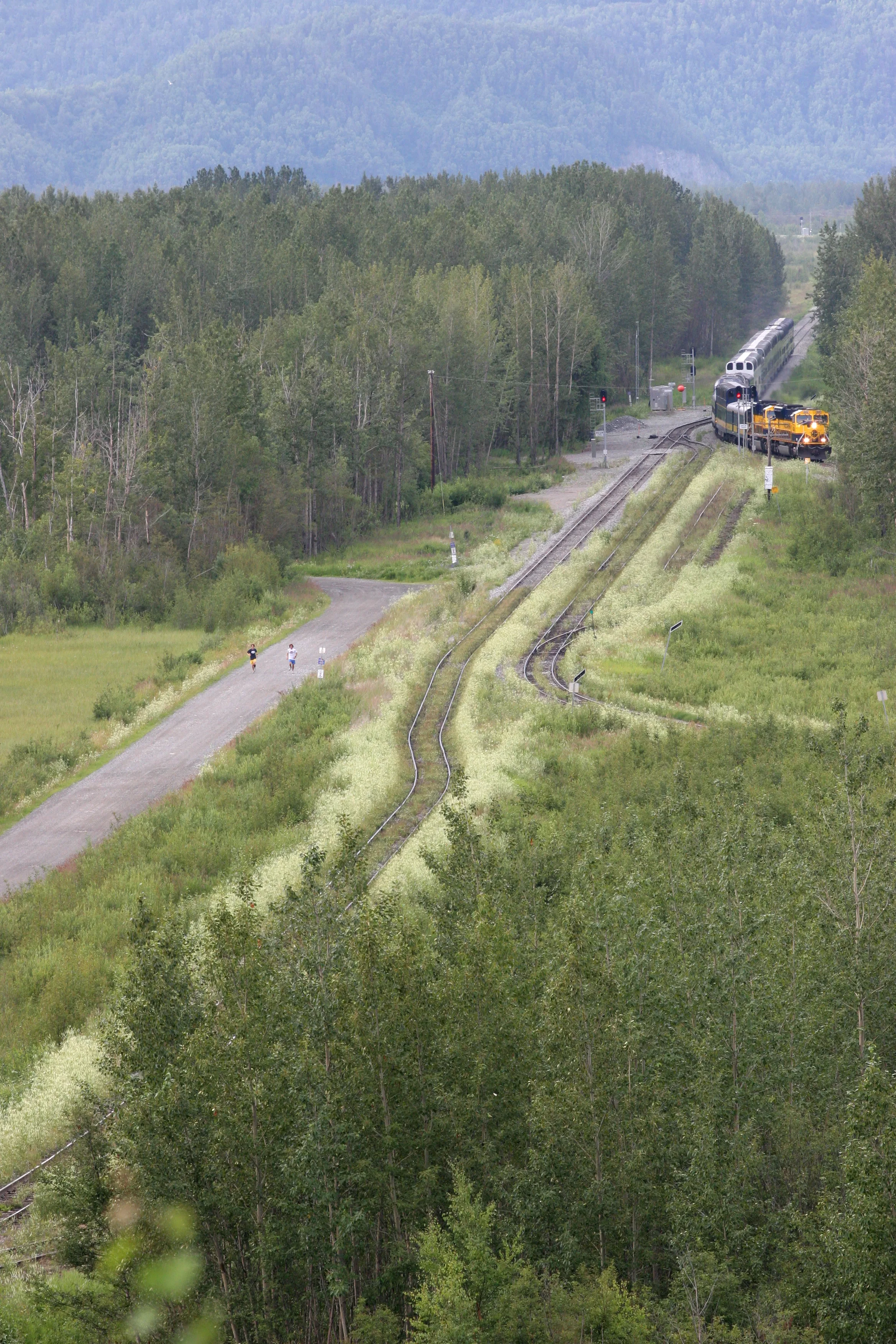 Boy's running in valley