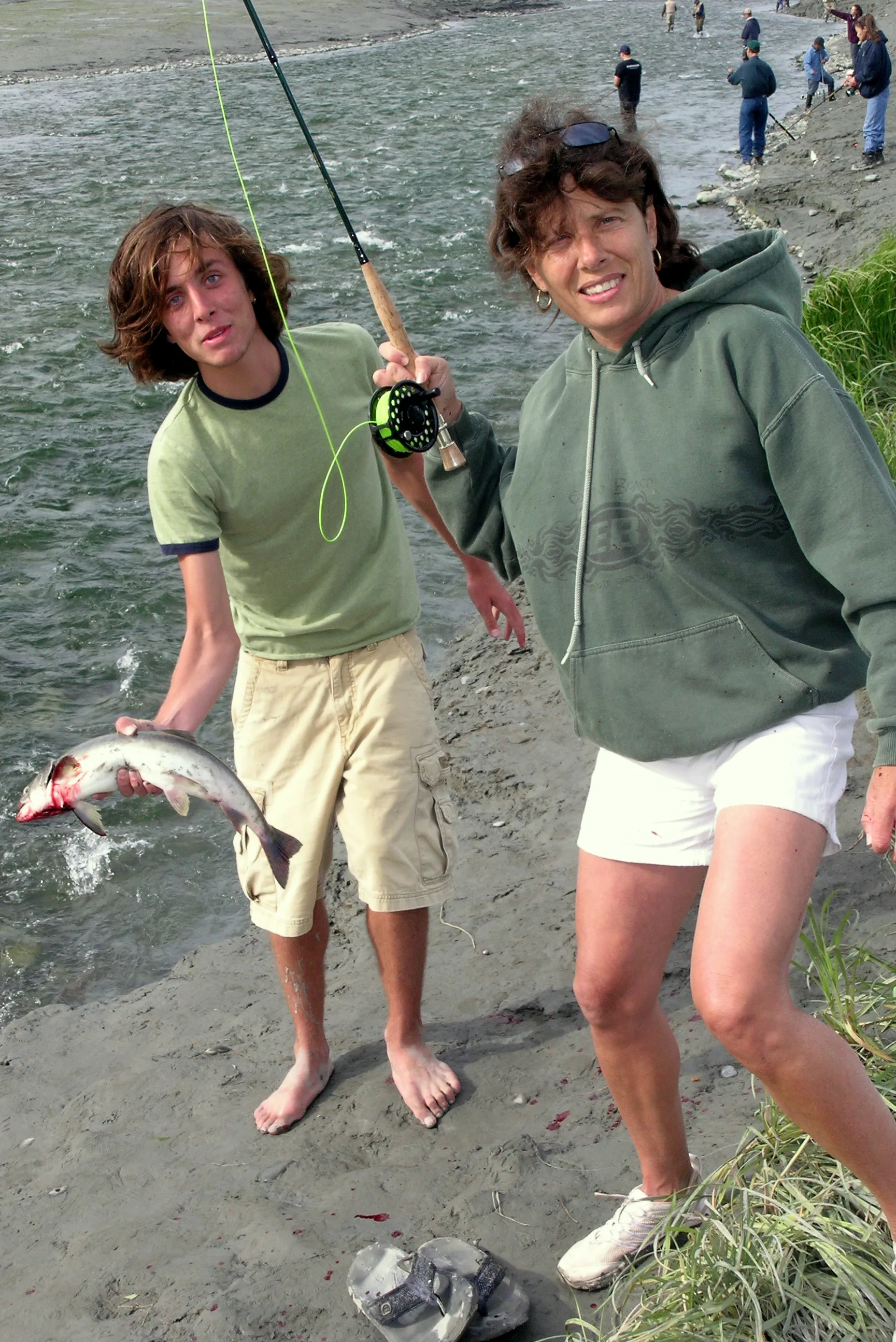 Andrew holding Lolo's first Humpy