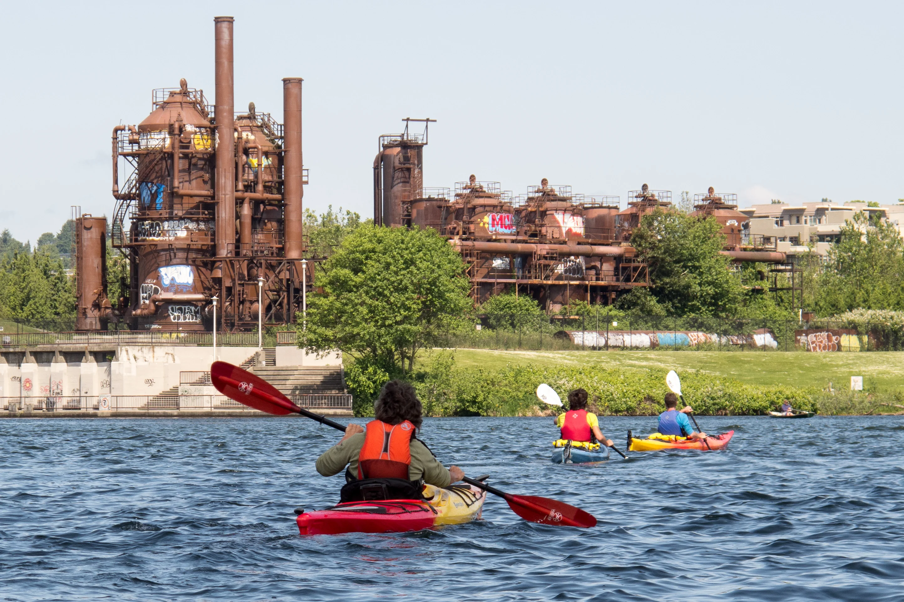 Approaching Gas Works Park via Kayak