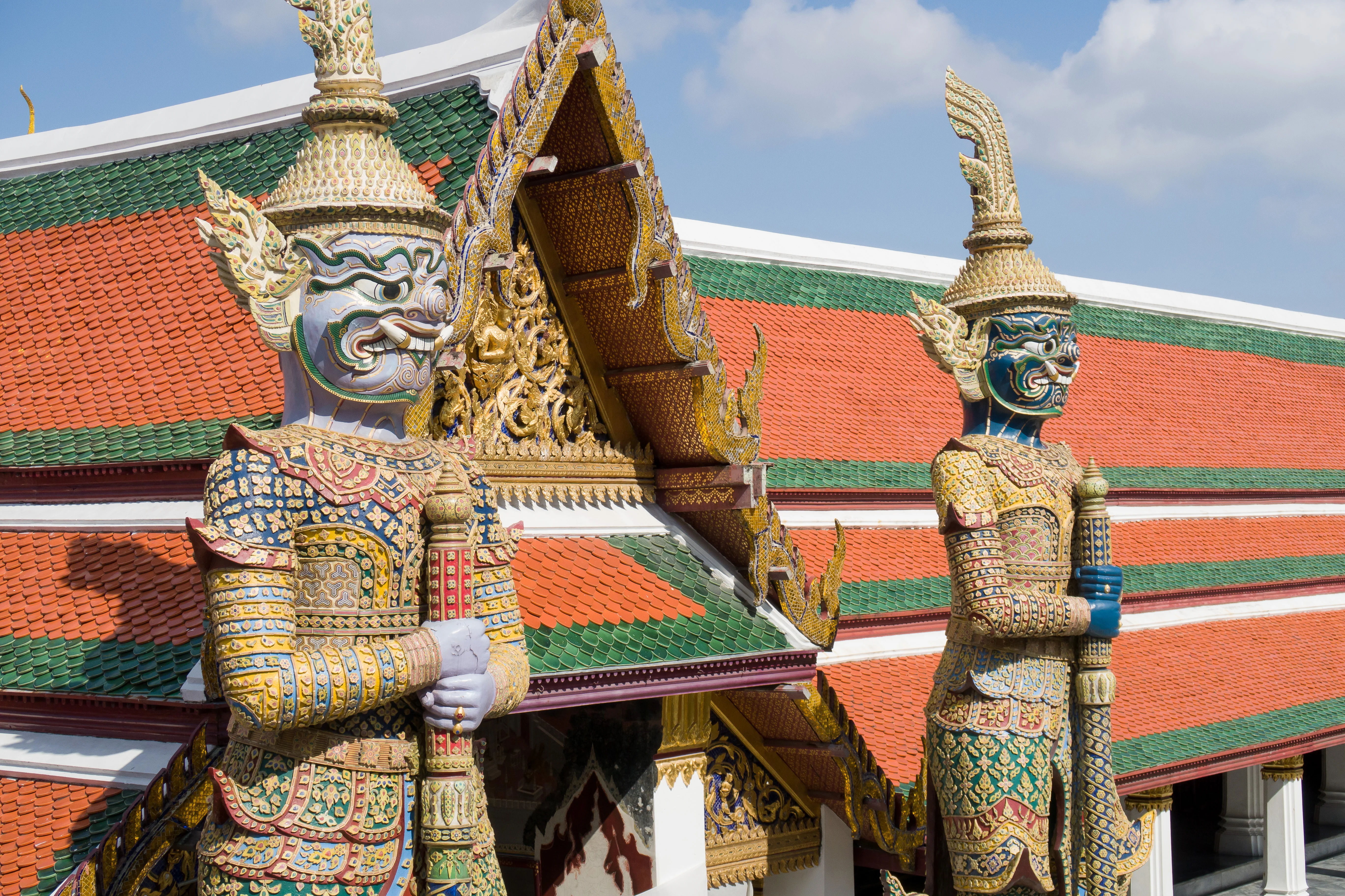 Yakshas guarding the temple gates at Wat Phra Kaew