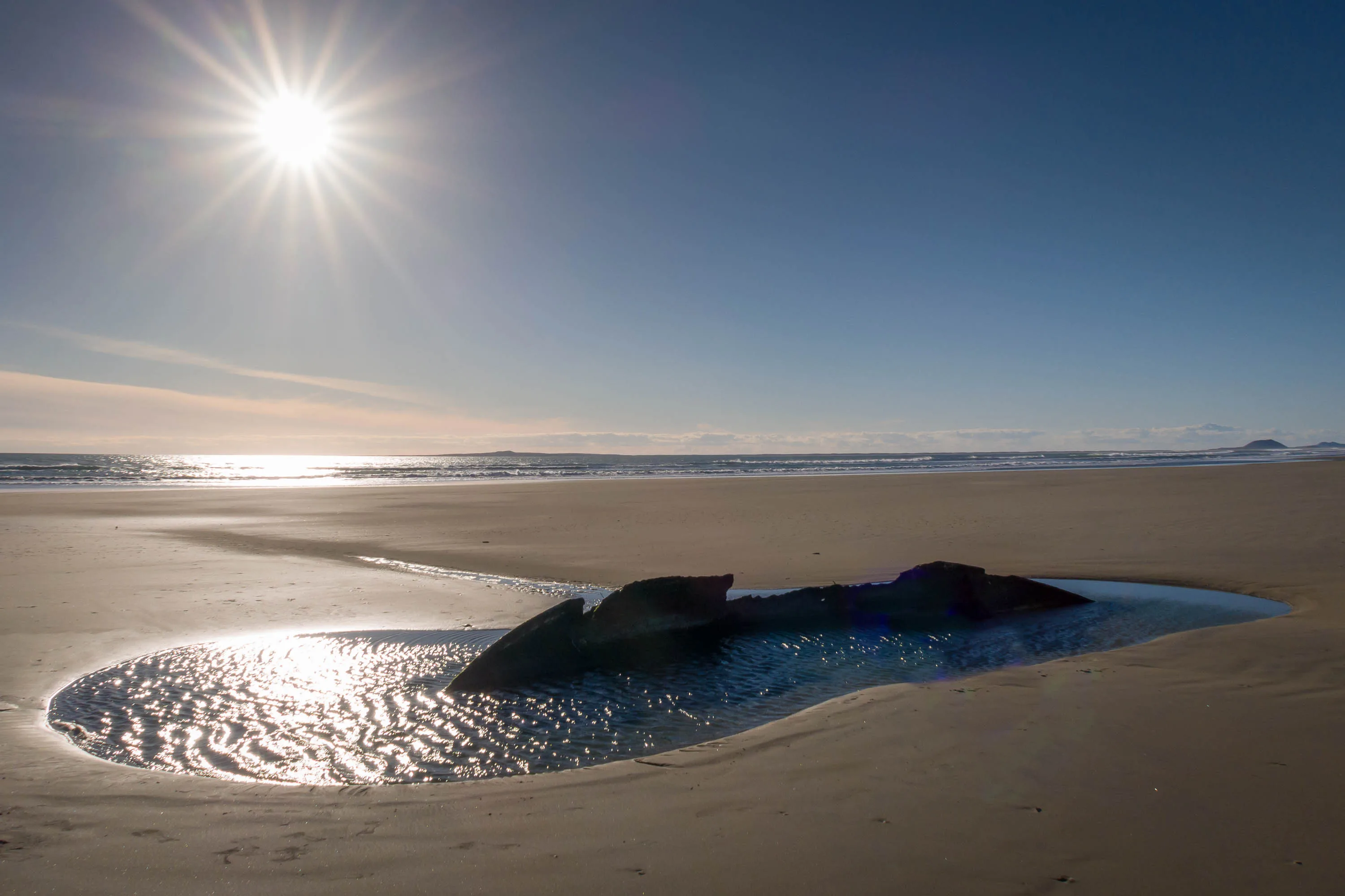 Old shipwreck along the San Quintin beach