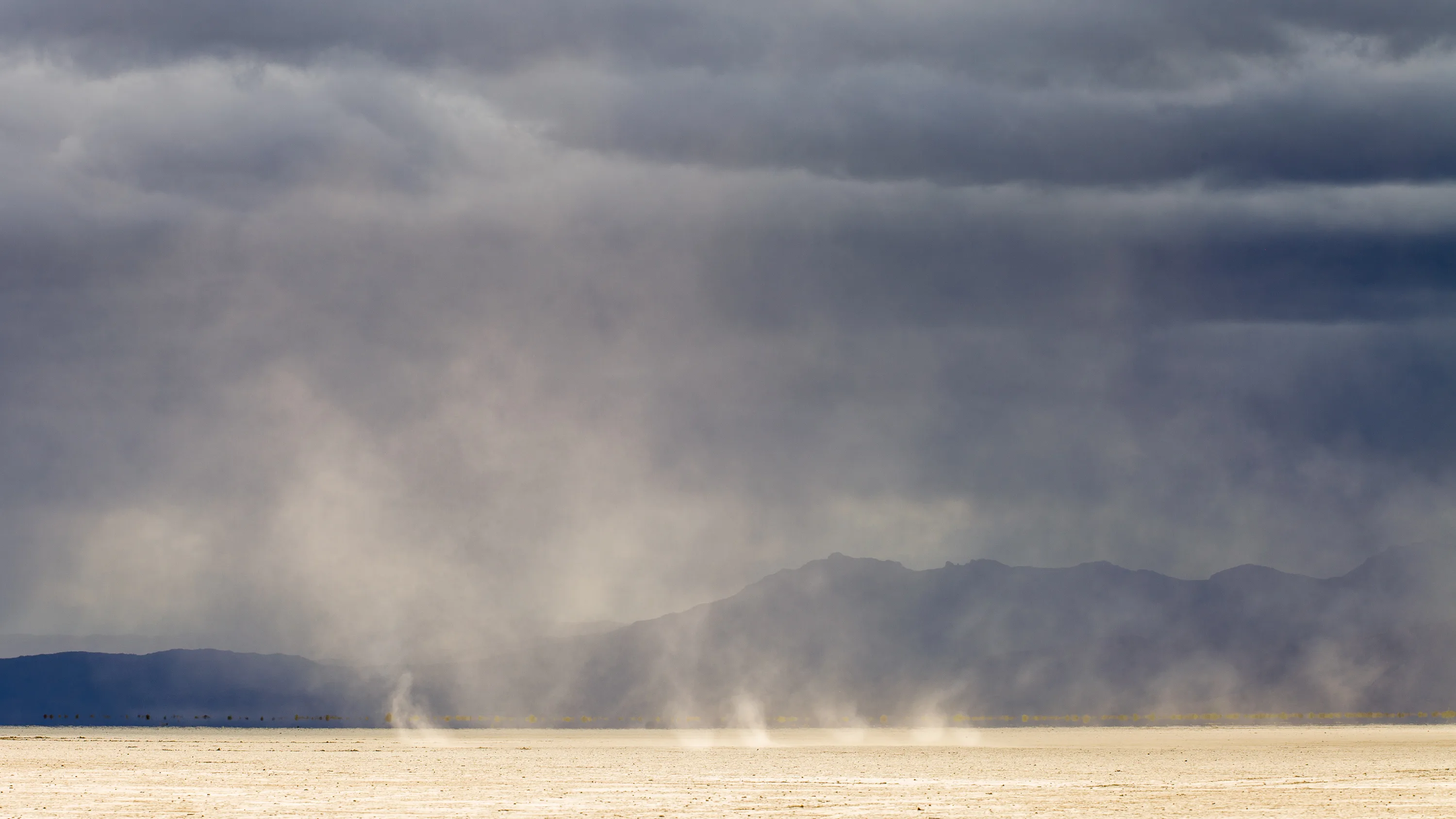 Dust devils forming on the playa