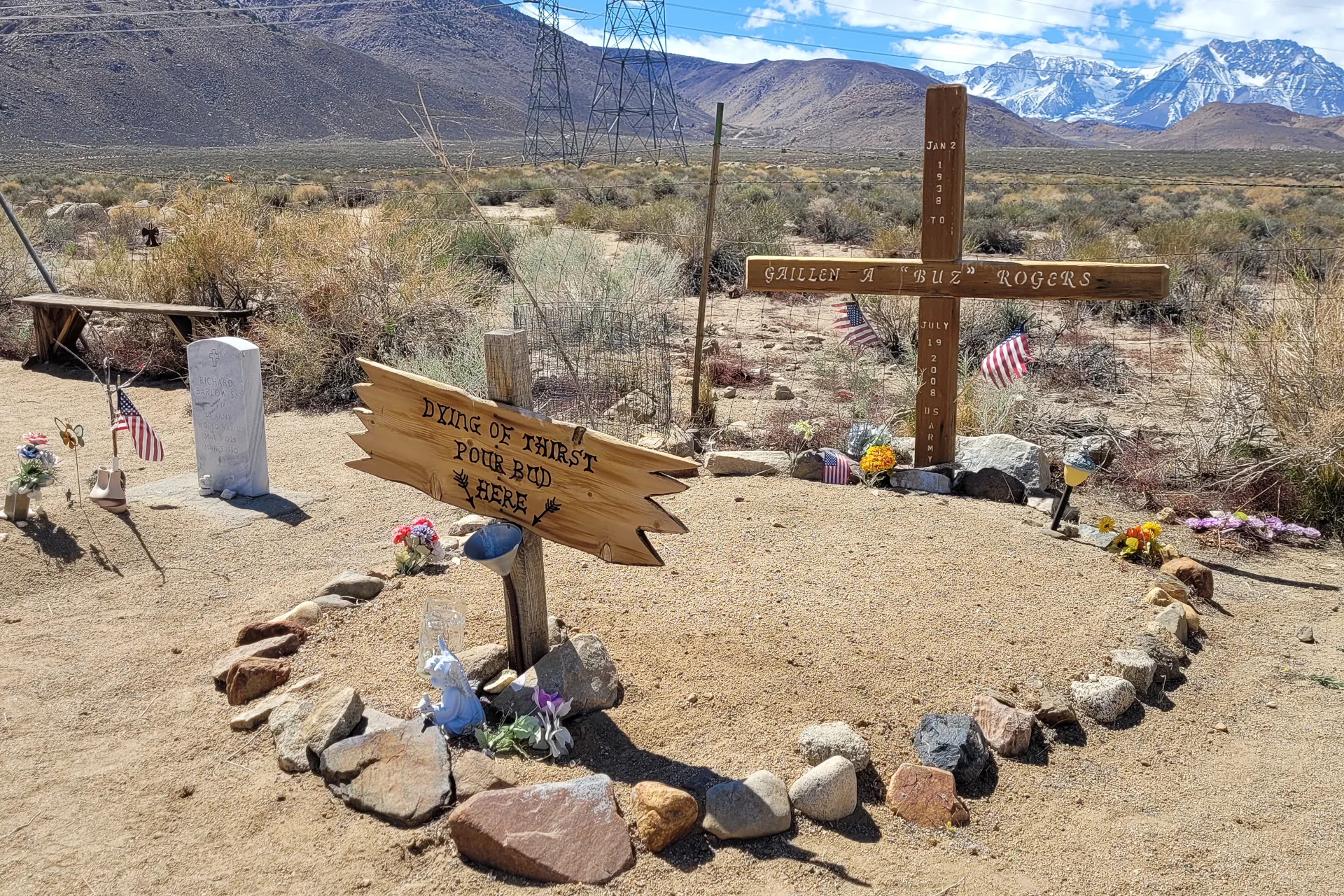 One of the more interesting graves at the Paiute Cemetery