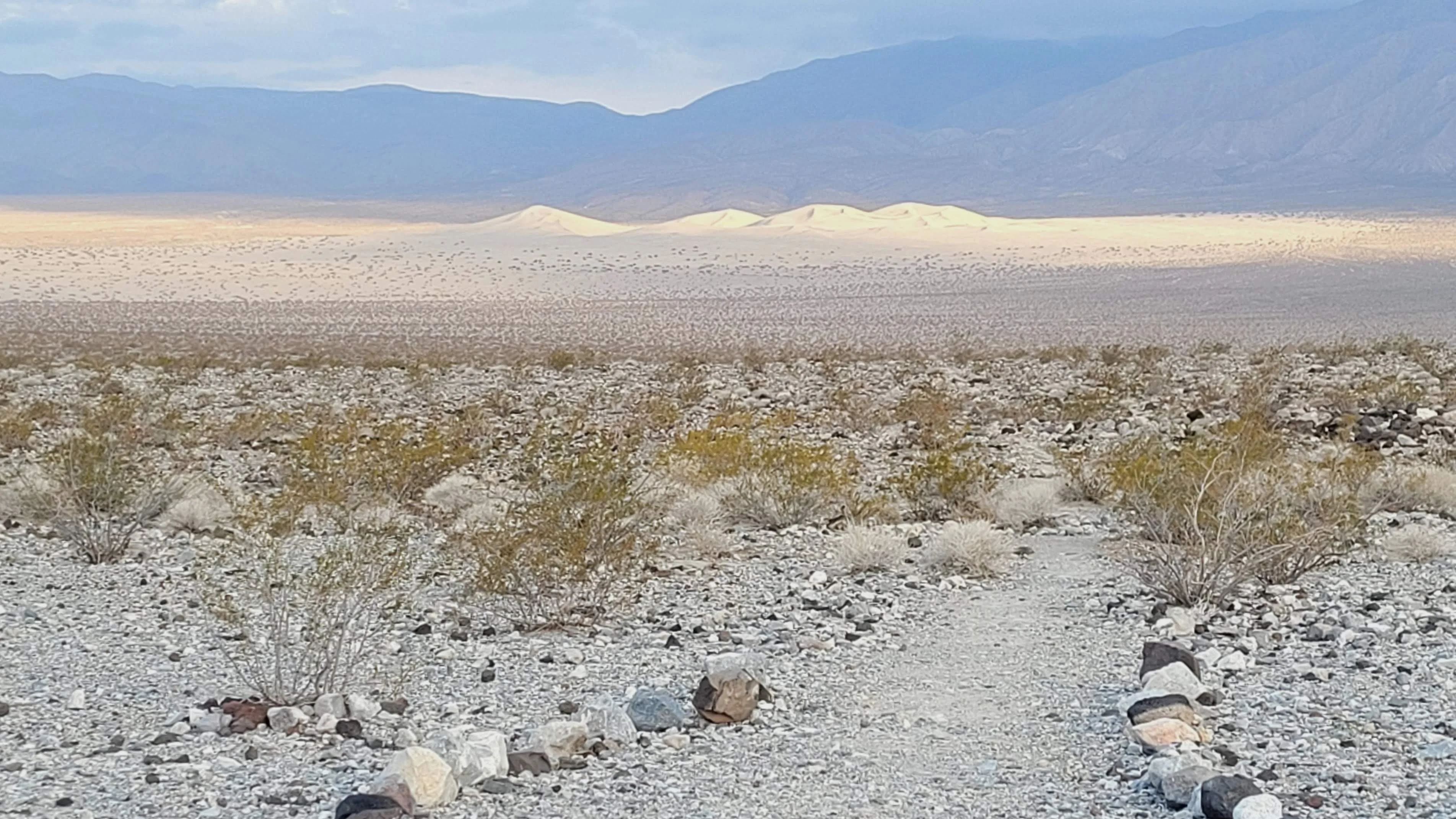 The start of the trail to the distant Panamint dunes