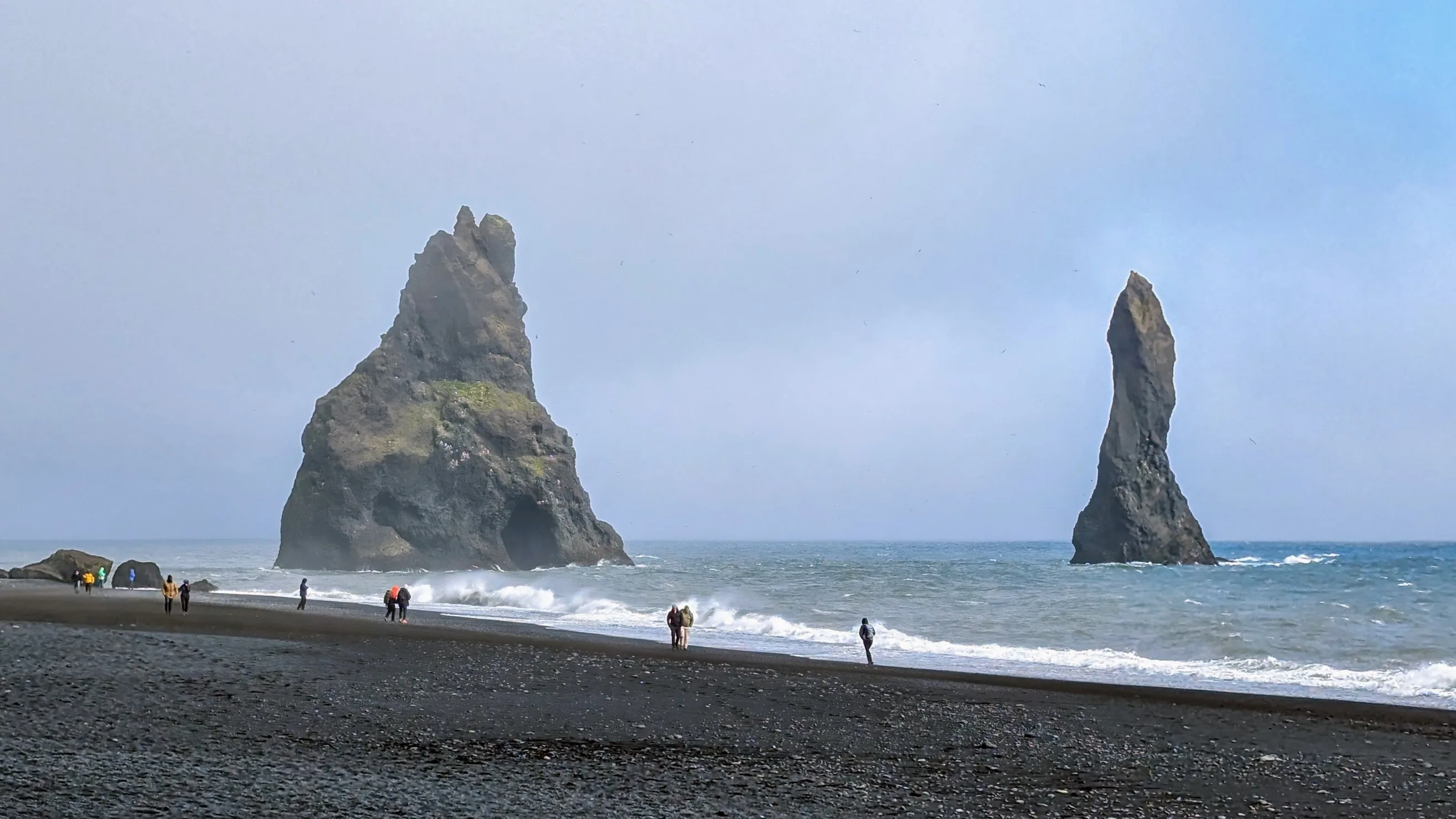 Reynisrangar iconic basalt sea stacks